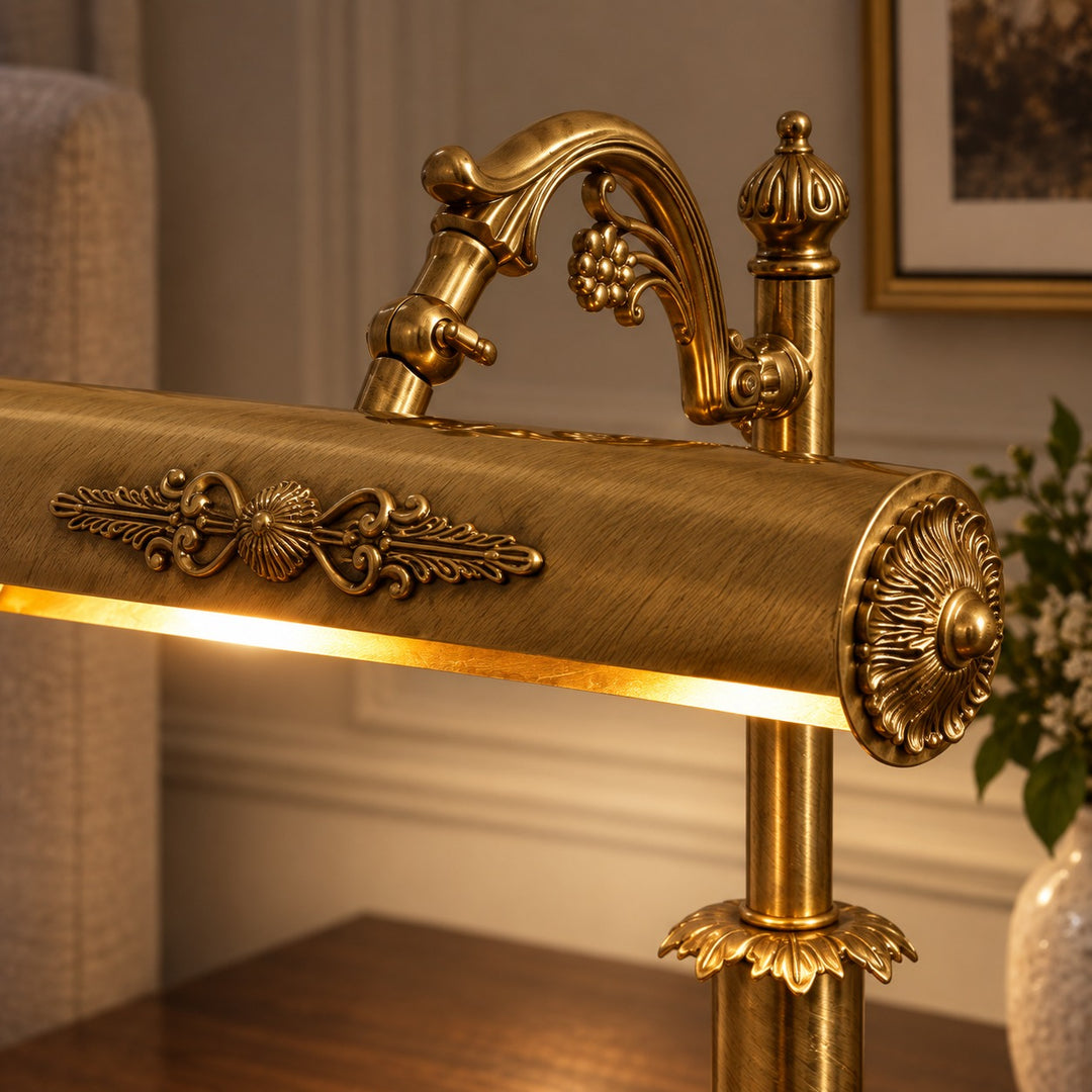 Contemporary Table Lamp Brass Body Adjustable Height E12 E14 Socket LED Lighting for Living Room