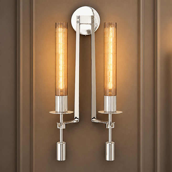 Classic French Wall Sconce Lighting Metal Wall Mounted Dimmable Glass Shade 120V 60W Max