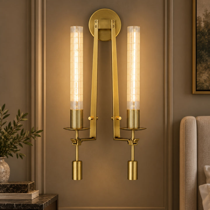 Classic French Wall Sconce Lighting Metal Wall Mounted Dimmable Glass Shade 120V 60W Max