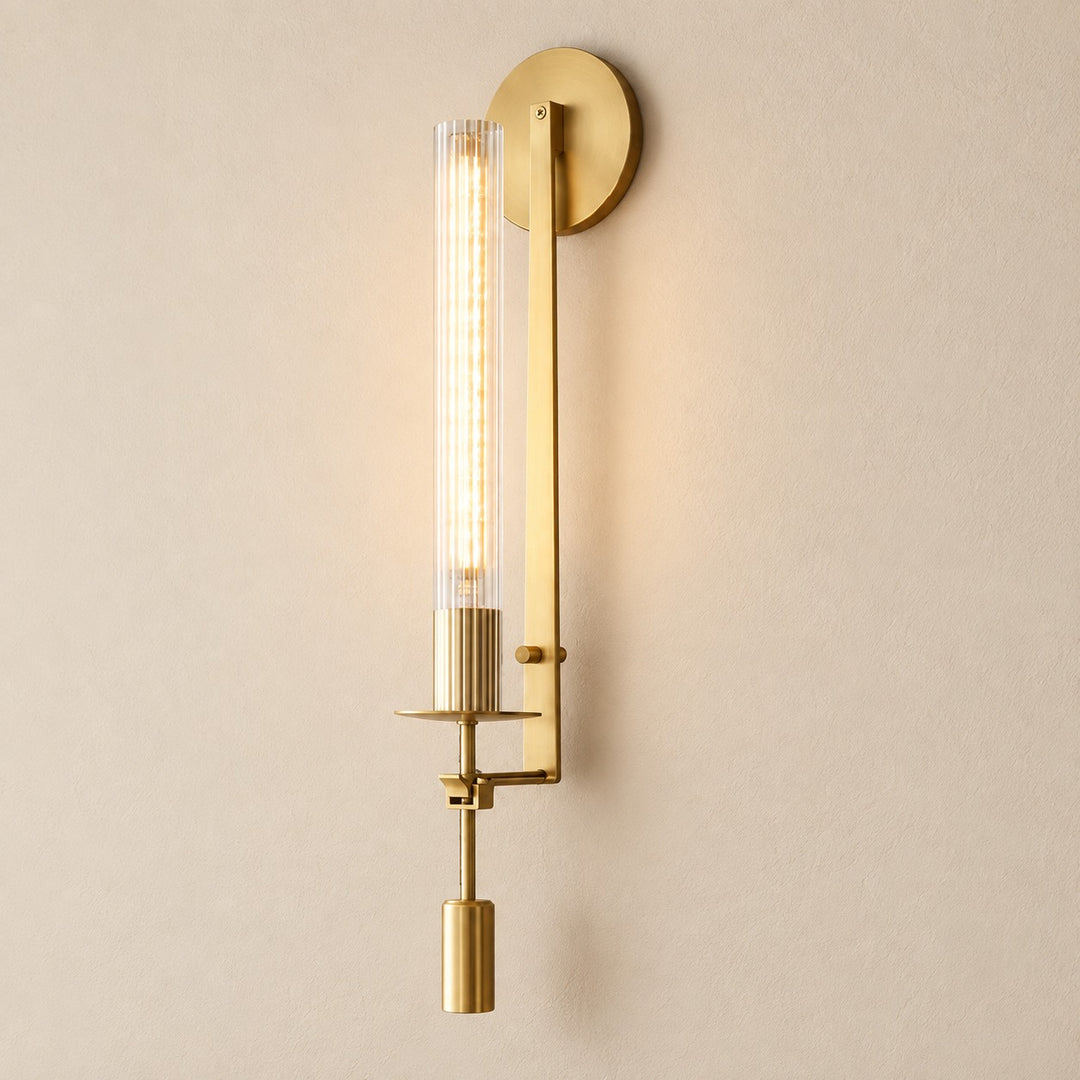 Classic French Wall Sconce Lighting Metal Wall Mounted Dimmable Glass Shade 120V 60W Max