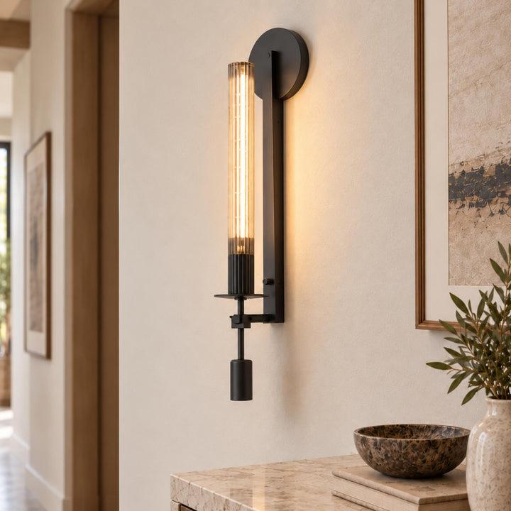 Classic French Wall Sconce Lighting Metal Wall Mounted Dimmable Glass Shade 120V 60W Max