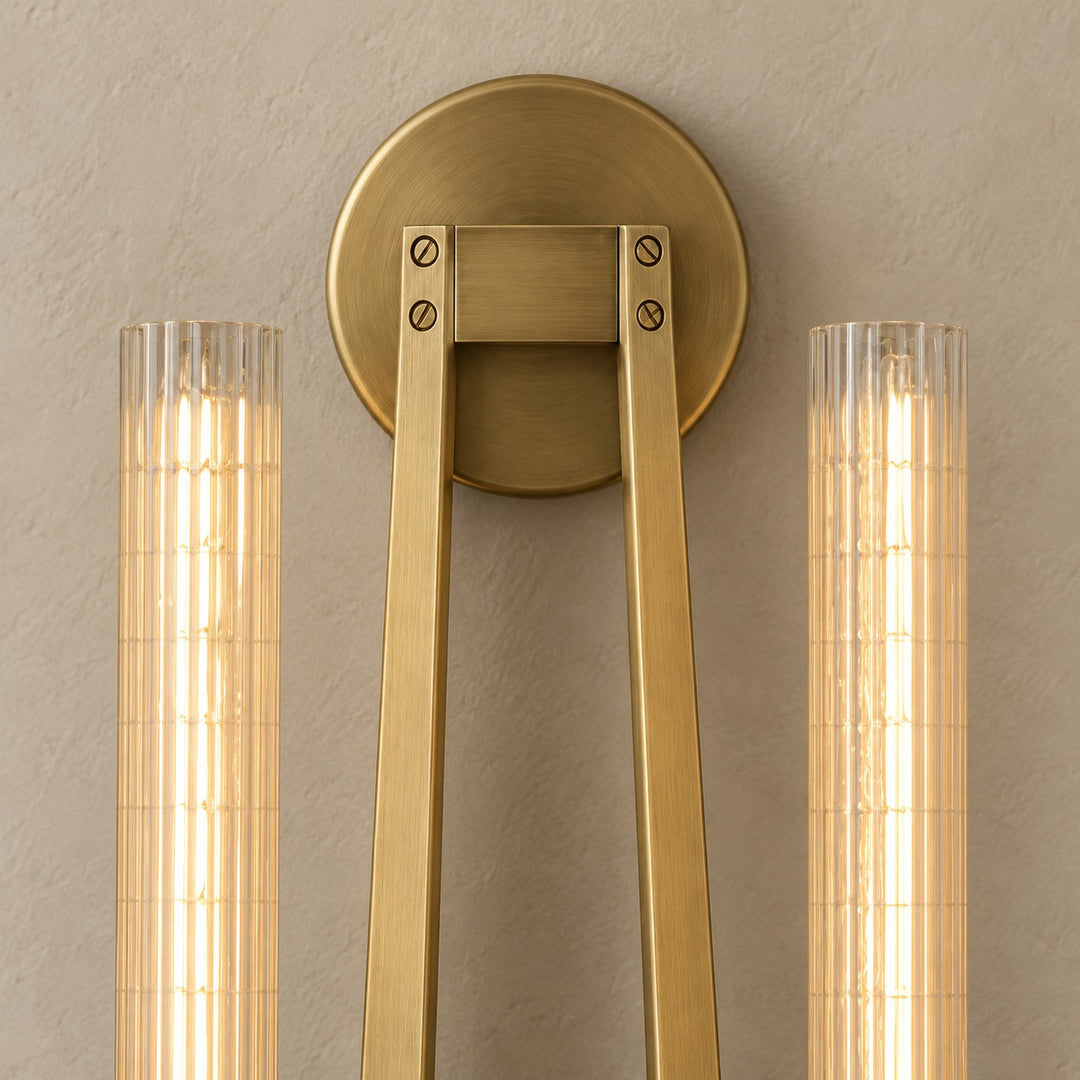 Classic French Wall Sconce Lighting Metal Wall Mounted Dimmable Glass Shade 120V 60W Max