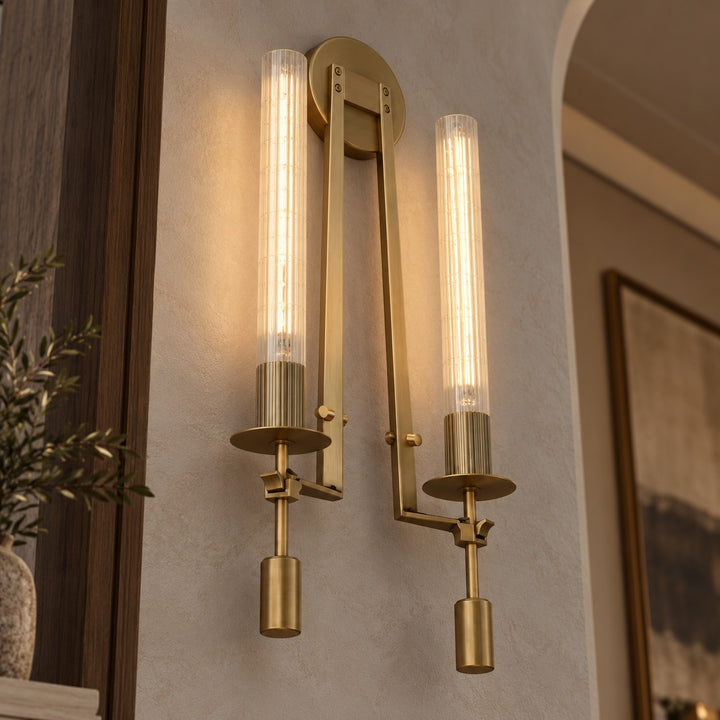 Classic French Wall Sconce Lighting Metal Wall Mounted Dimmable Glass Shade 120V 60W Max