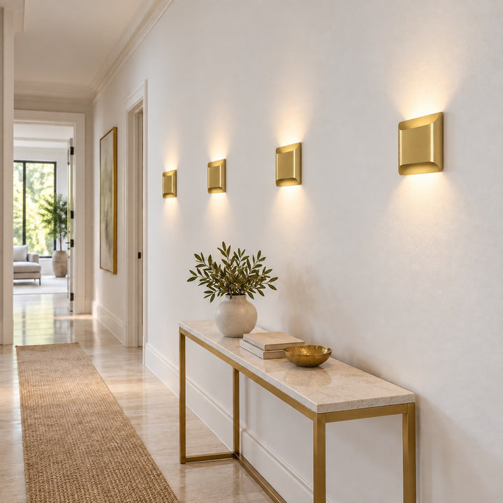 Modern Brass Wall Sconce Lighting Adjustable Metal LED Wall Lamp for Home Decor