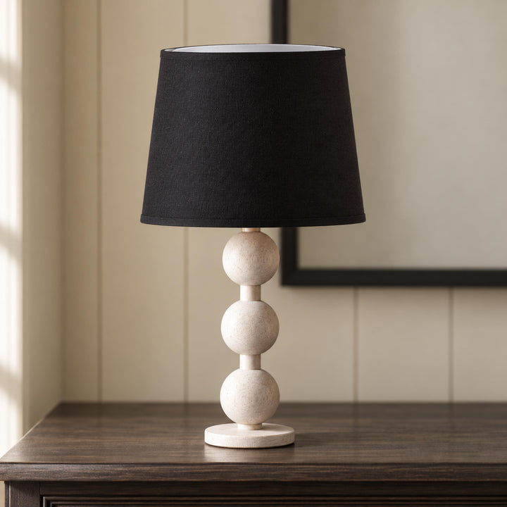 Modern Table Lamp with Solid Wood Base and Fabric Shade for Stylish Home Lighting