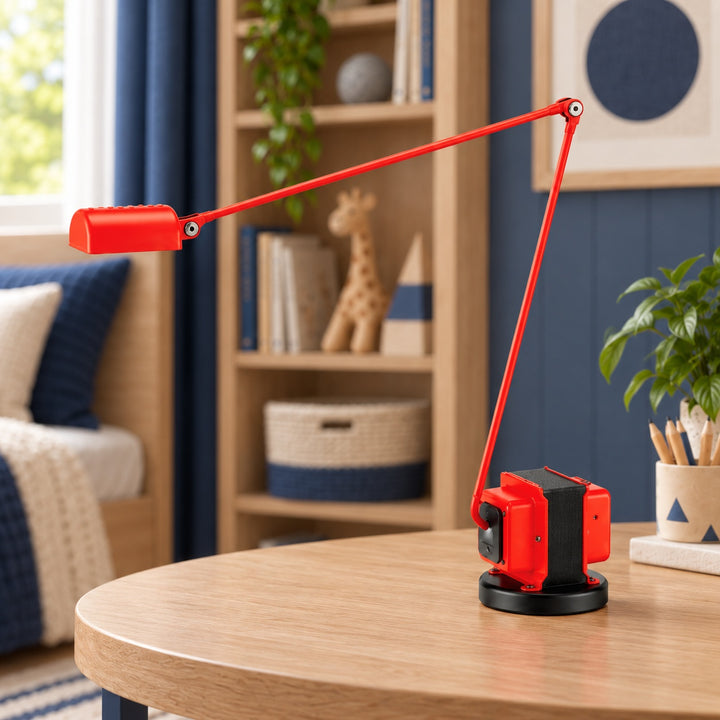 Modern Table Lamp Adjustable Metal Base LED Light with Glass Shade for Bedroom or Desk Use