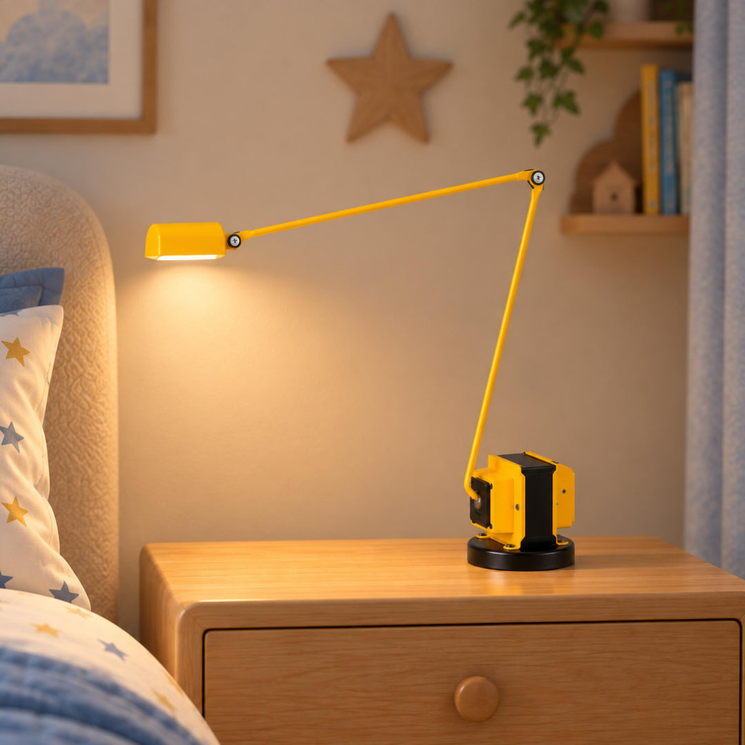 Modern Table Lamp Adjustable Metal Base LED Light with Glass Shade for Bedroom or Desk Use