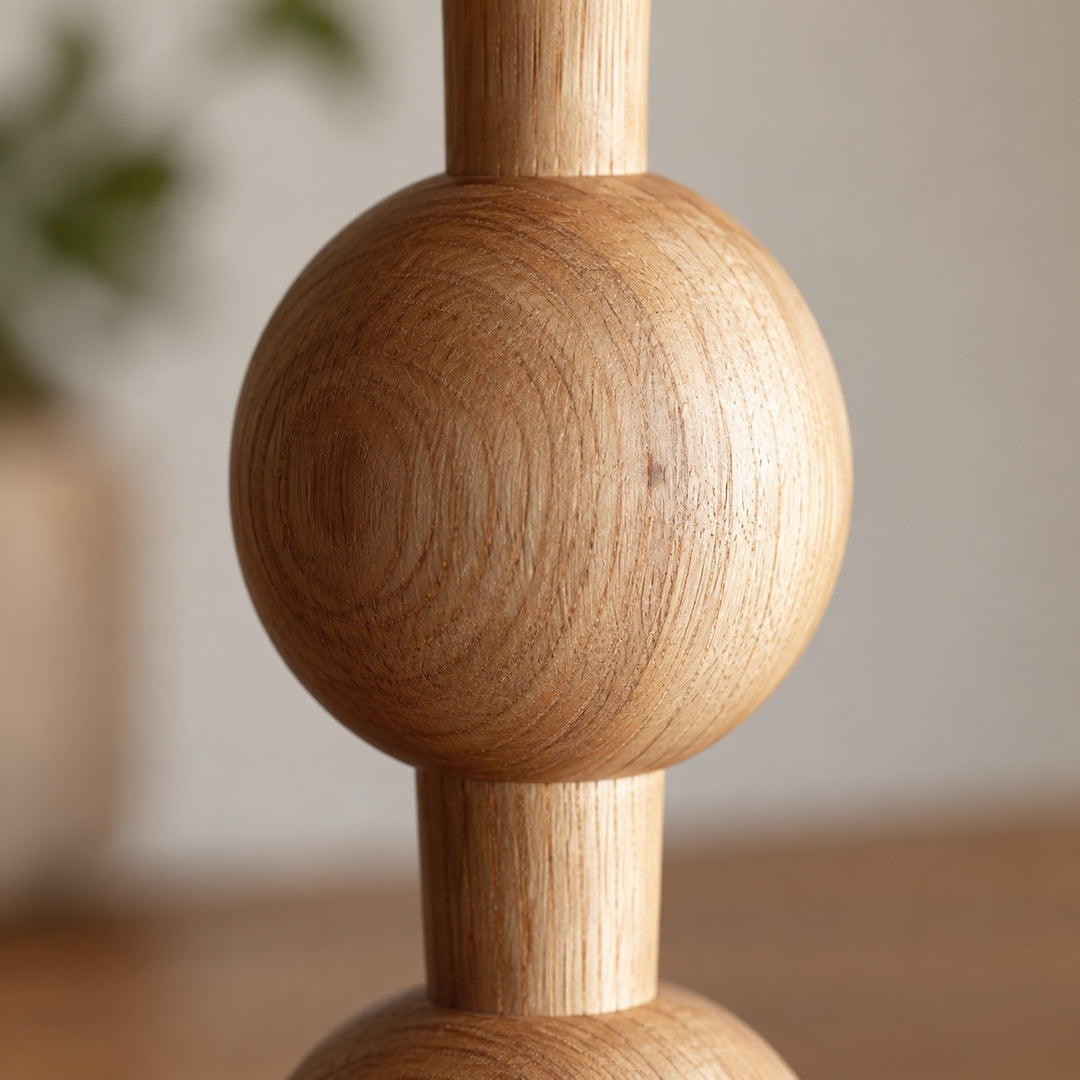 Modern Table Lamp with Solid Wood Base and Fabric Shade for Stylish Home Lighting