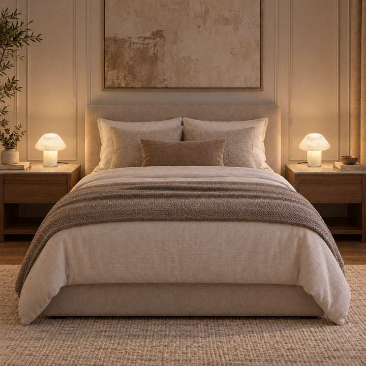 Modern Alabaster Table Lamp Organic Shape E14 Socket for Nightstand or Bookshelf