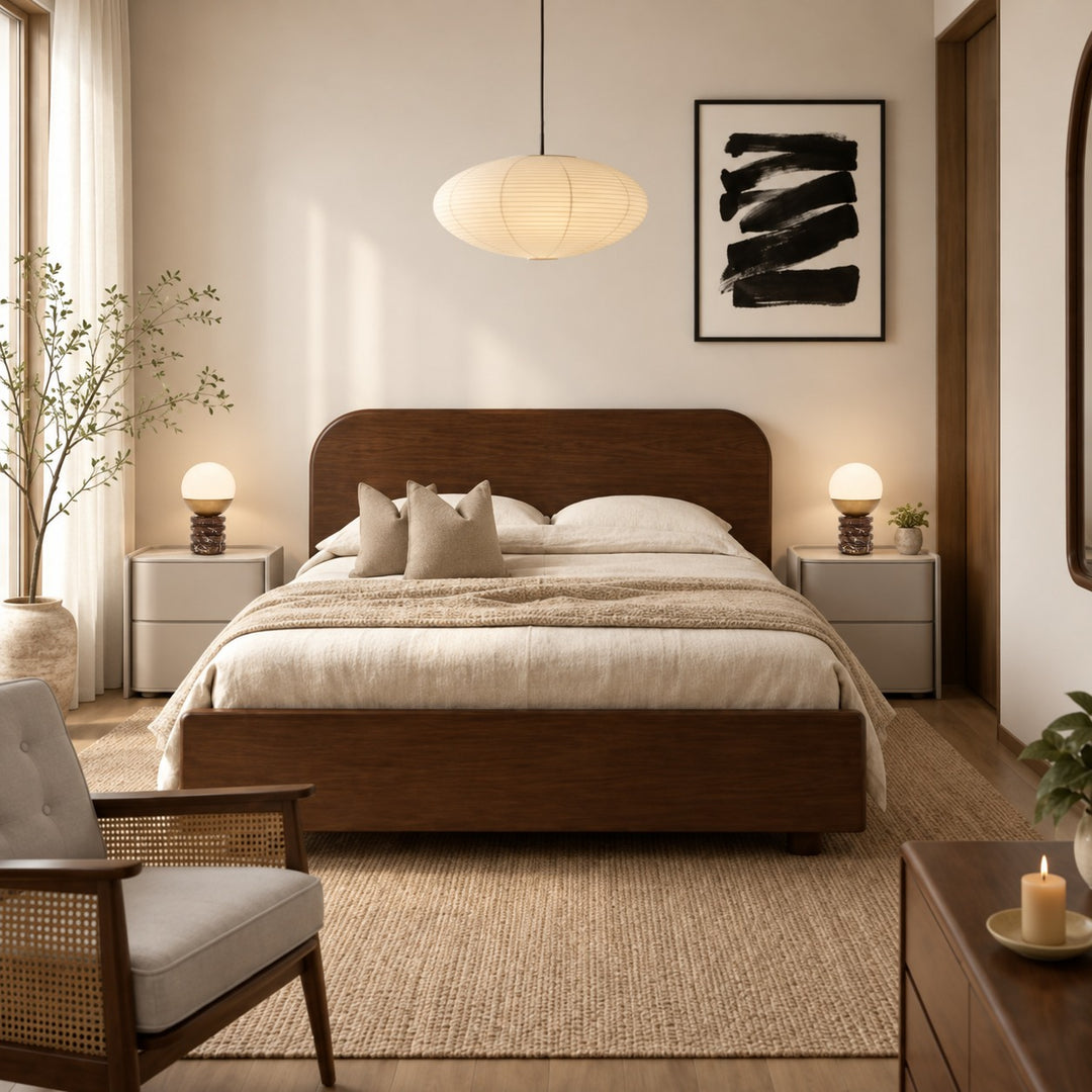 Modern Table Lamp with Cylindrical Marble Base and White Glass Orb Shade for Ambient Lighting