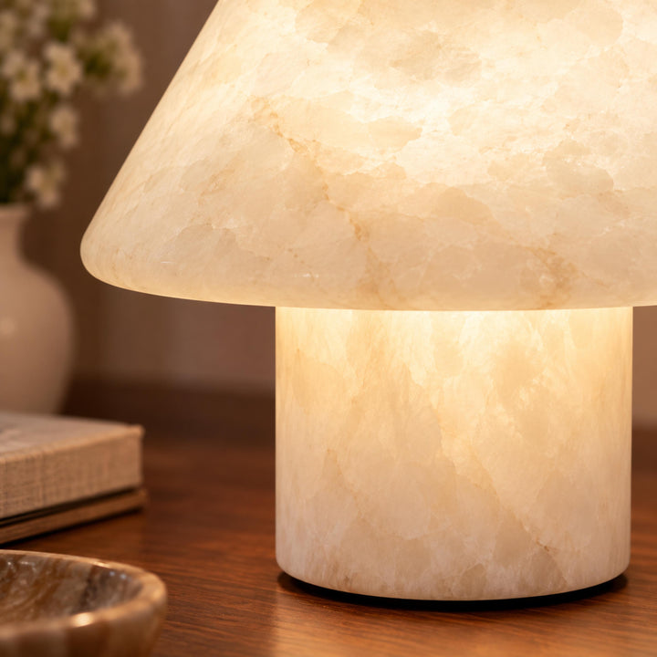 Modern Alabaster Table Lamp Organic Shape E14 Socket for Nightstand or Bookshelf