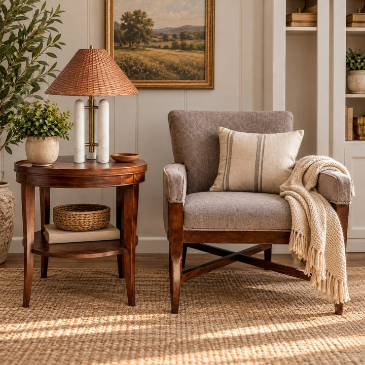 Contemporary Table Lamp with Marble Base and Fabric Shade for Elegant Illumination