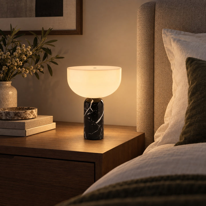 Modern Table Lamp Cordless Design Marble Base USB Charging Adjustable Brightness
