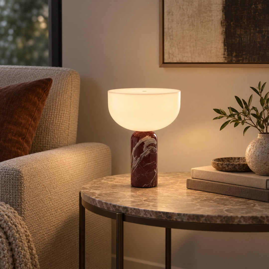 Modern Table Lamp Cordless Design Marble Base USB Charging Adjustable Brightness