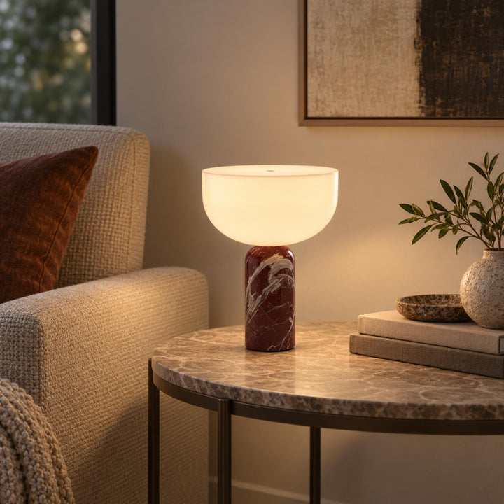 Modern Table Lamp Cordless Design Marble Base USB Charging Adjustable Brightness