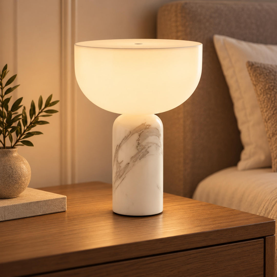 Modern Table Lamp Cordless Design Marble Base USB Charging Adjustable Brightness
