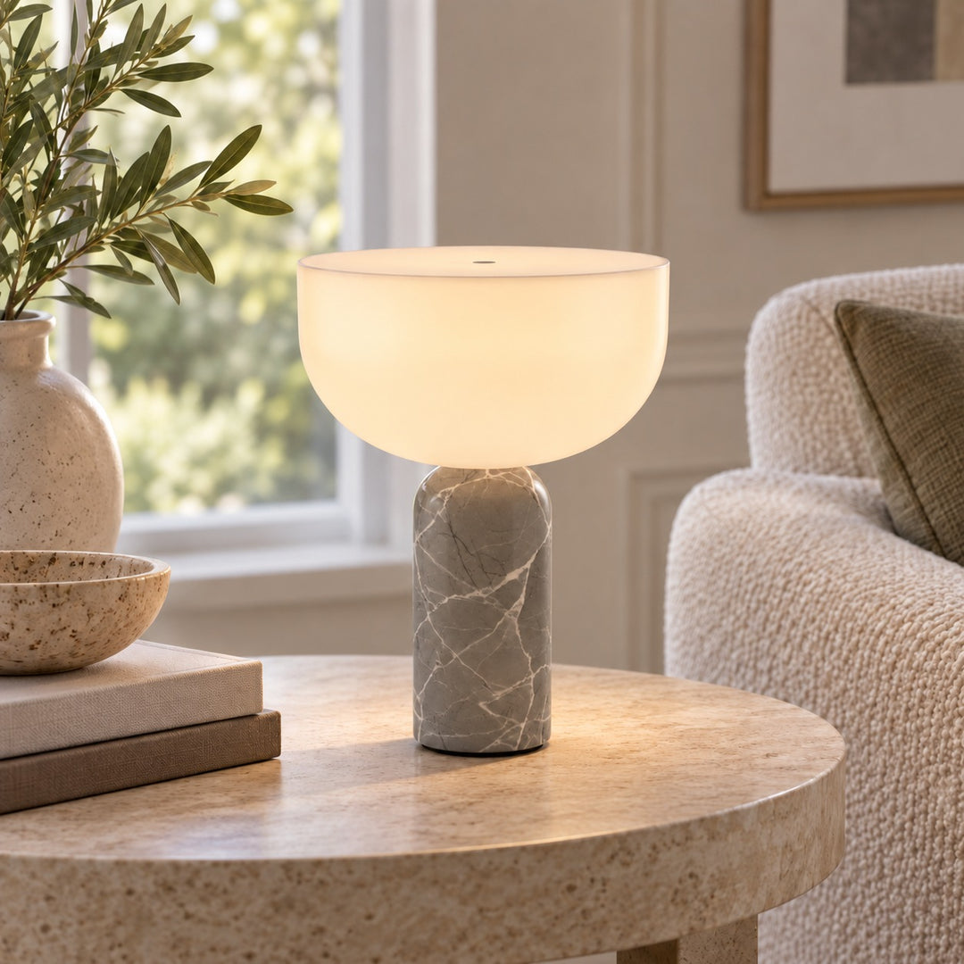 Modern Table Lamp Cordless Design Marble Base USB Charging Adjustable Brightness