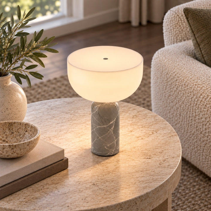 Modern Table Lamp Cordless Design Marble Base USB Charging Adjustable Brightness