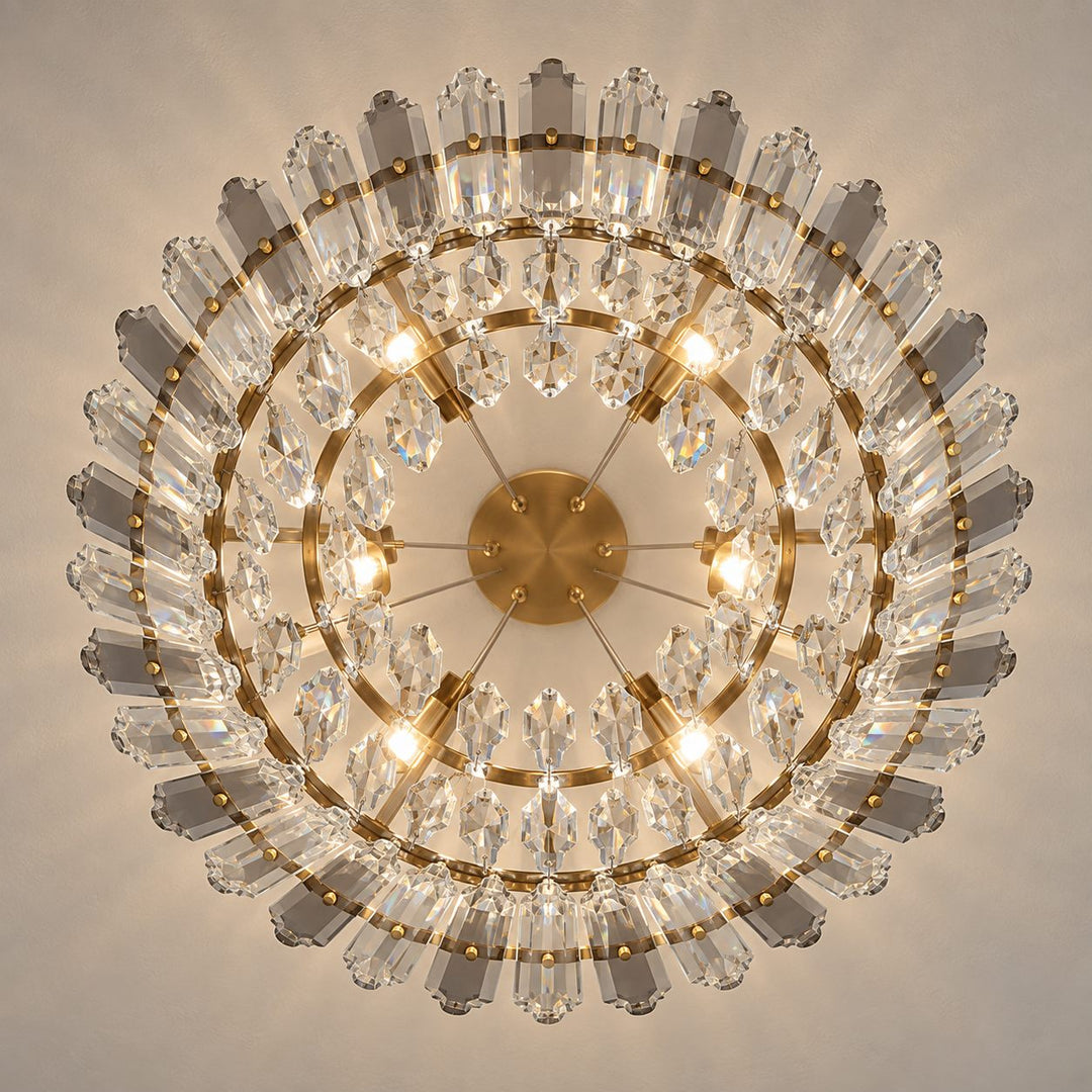 Modern Chandelier Hanging Light Fixture with Glass Shade and Metal Frame for Dining Room