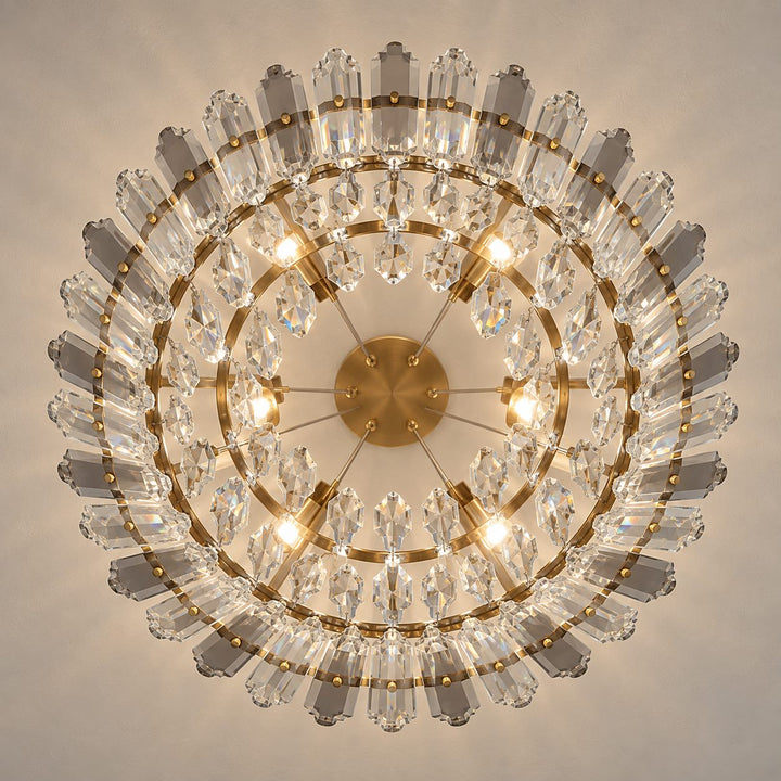 Modern Chandelier Hanging Light Fixture with Glass Shade and Metal Frame for Dining Room