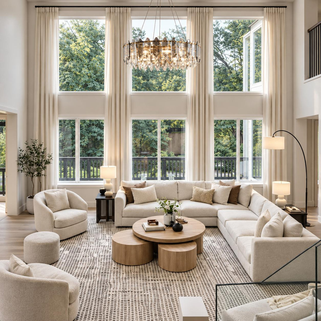 Modern Chandelier Hanging Light Fixture with Glass Shade and Metal Frame for Dining Room