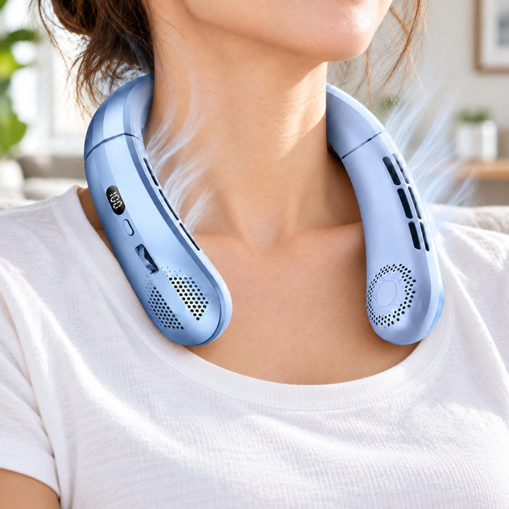 Bladeless Neck Fan Portable USB Powered Adjustable Cooling Device with 8000mAh Battery