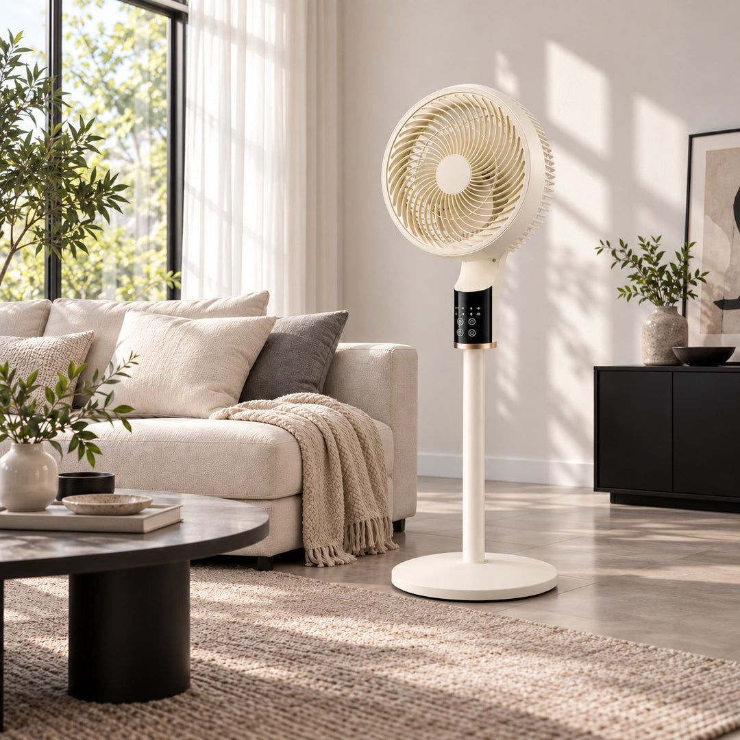 Modern Floor Fan Ultra Quiet Adjustable High Power Energy Efficient Design for Optimal Air Circulation