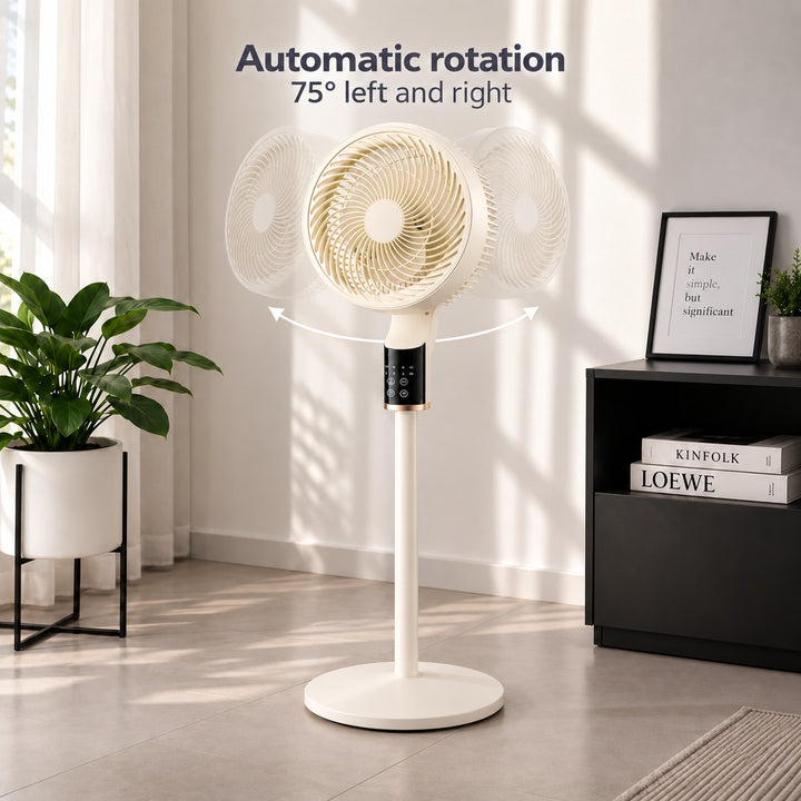 Modern Floor Fan Ultra Quiet Adjustable High Power Energy Efficient Design for Optimal Air Circulation