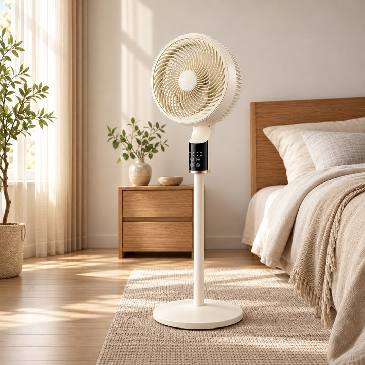 Modern Floor Fan Ultra Quiet Adjustable High Power Energy Efficient Design for Optimal Air Circulation