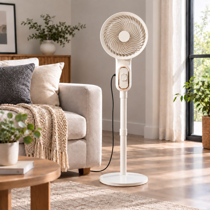 Modern Floor Fan Ultra Quiet Adjustable High Power Energy Efficient Design for Optimal Air Circulation