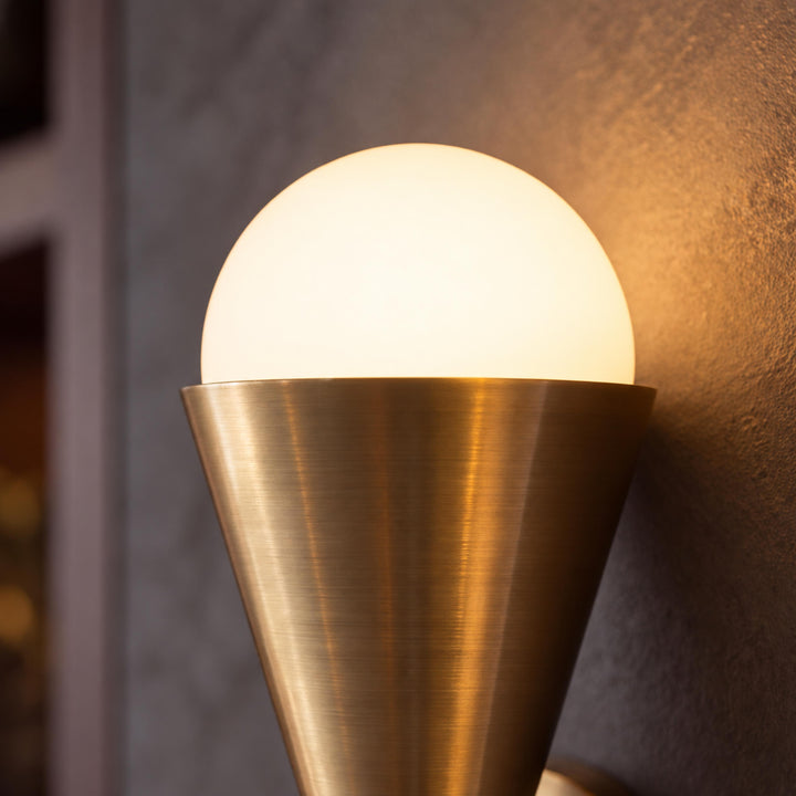 Modern Twin Glass Wall Sconce with Copper Body