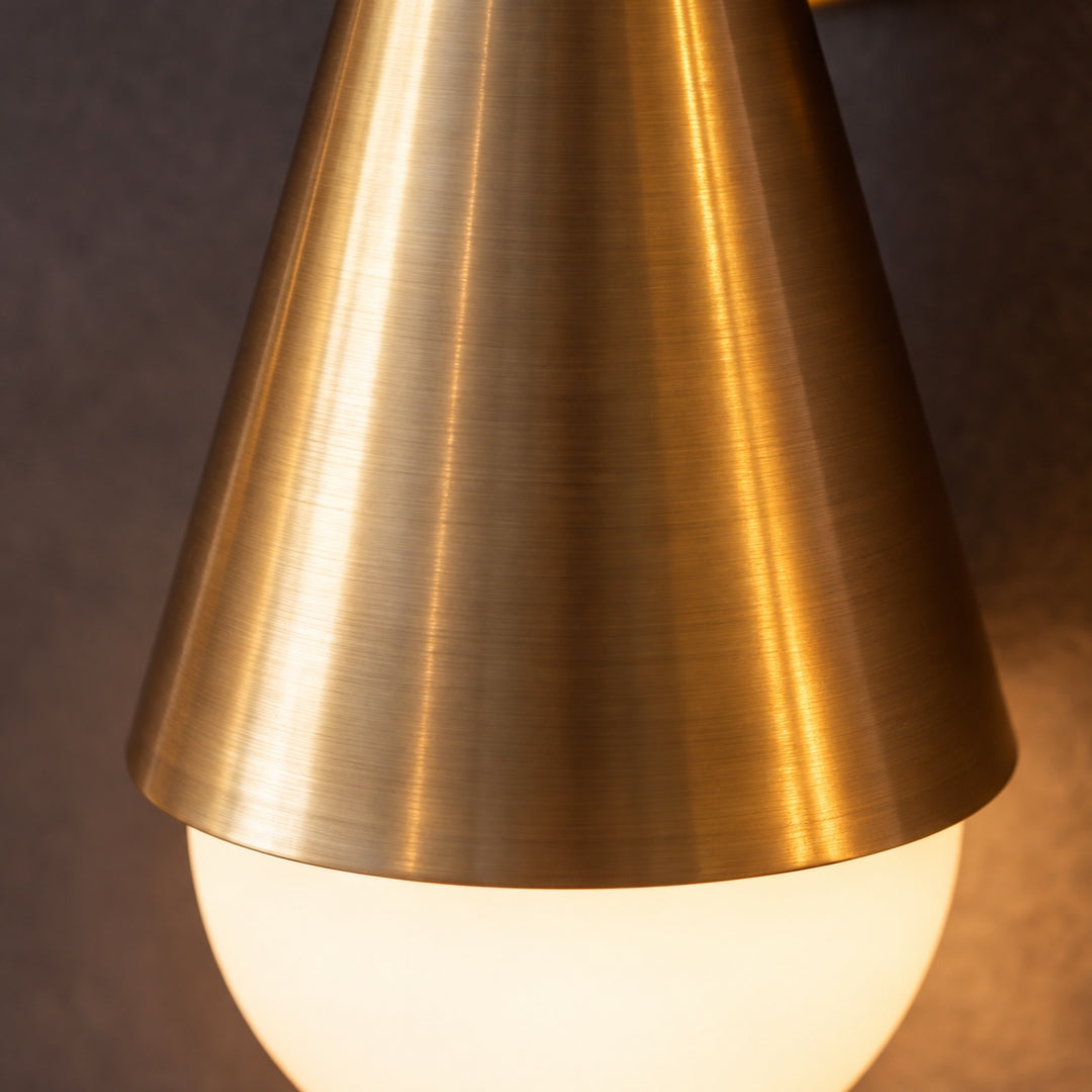 Modern Twin Glass Wall Sconce with Copper Body