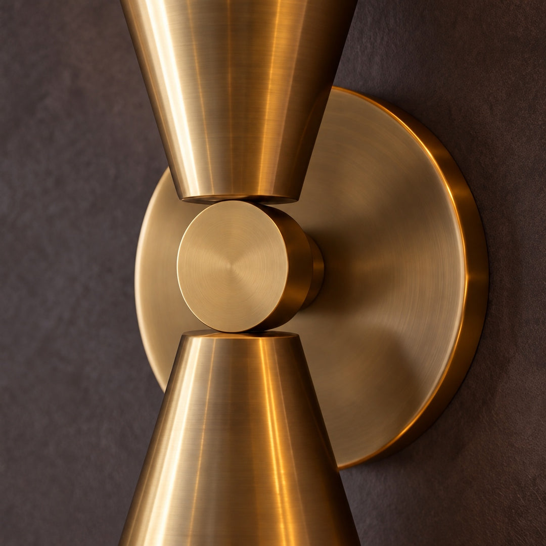 Modern Twin Glass Wall Sconce with Copper Body