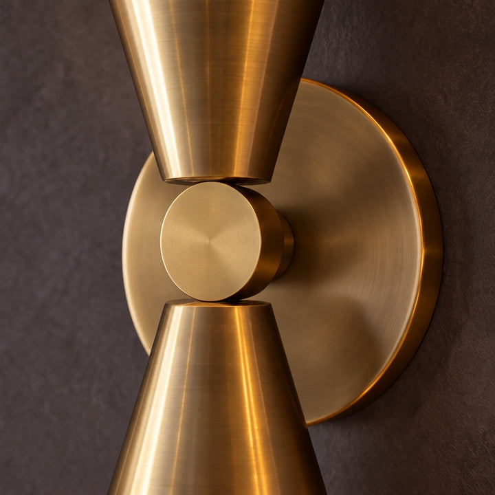 Modern Twin Glass Wall Sconce with Copper Body