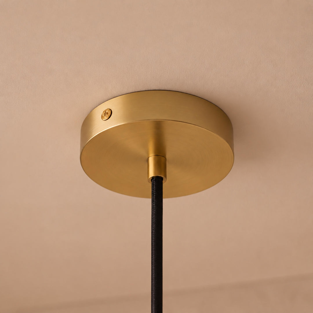 Art Deco Brass & Clear Glass Rod Pendant Light – E14