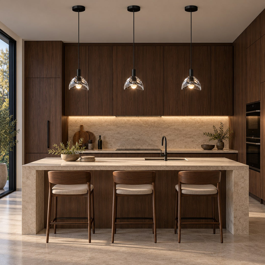 Modern K10 Crystal Pendant Light with Black Brass Frame – G4 LED Ceiling Light