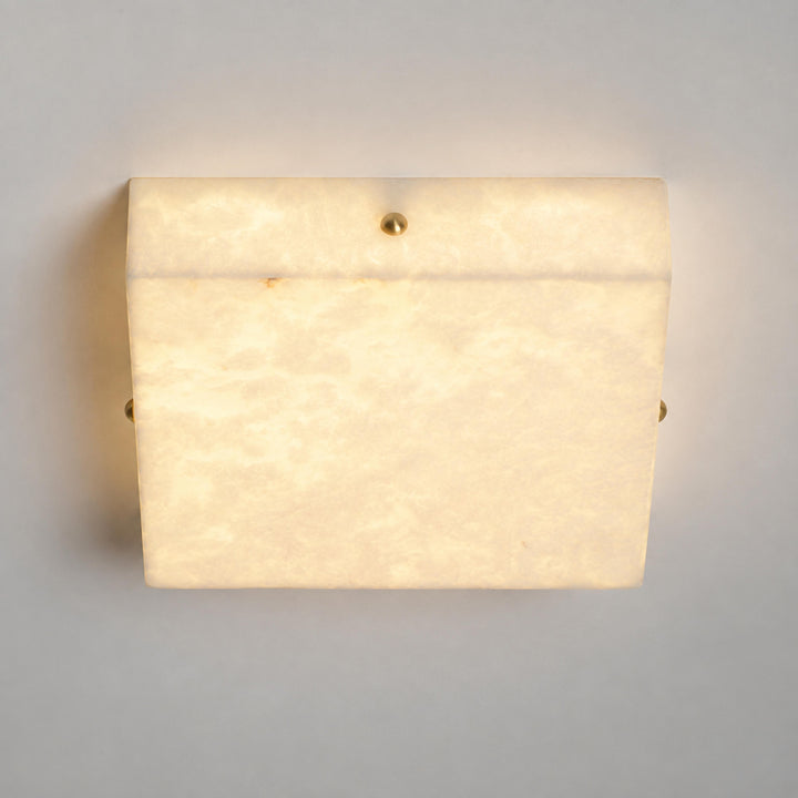 Modern Square Alabaster LED Flush Mount Ceiling Light
