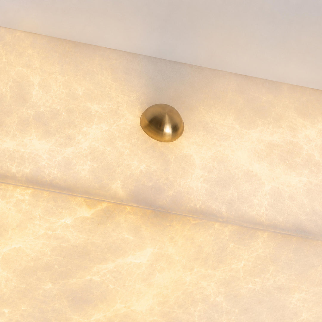 Modern Square Alabaster LED Flush Mount Ceiling Light