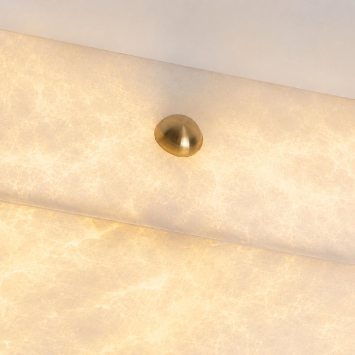 Modern Square Alabaster LED Flush Mount Ceiling Light