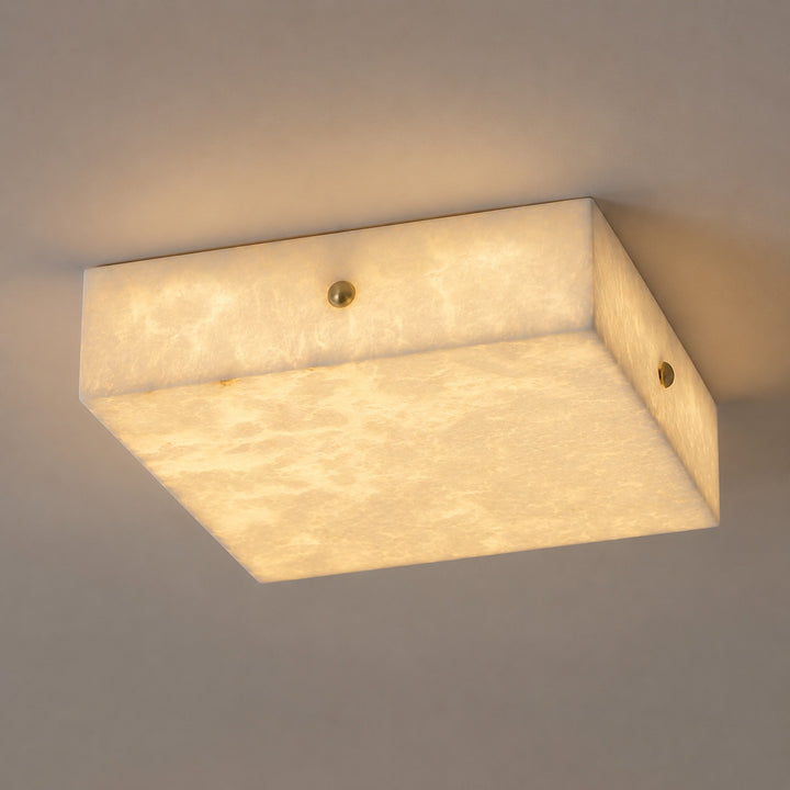 Modern Square Alabaster LED Flush Mount Ceiling Light