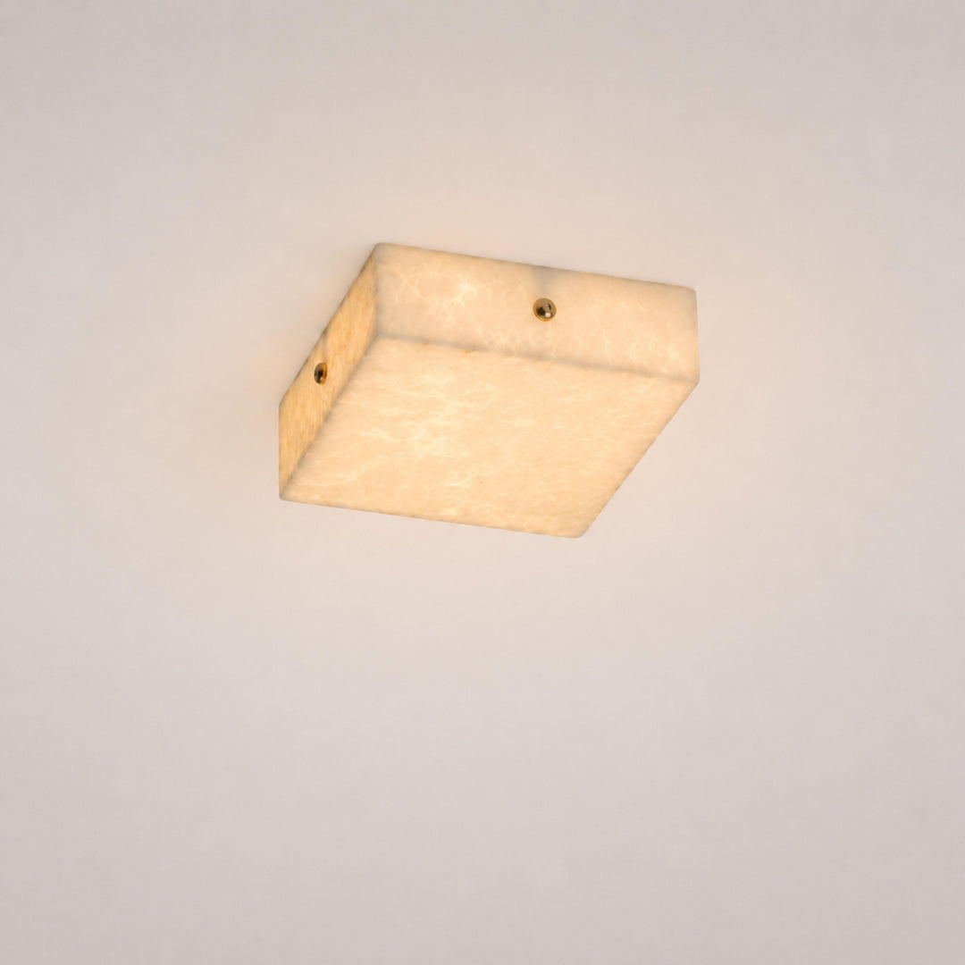 Modern Square Alabaster LED Flush Mount Ceiling Light