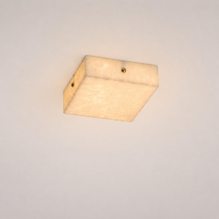 Modern Square Alabaster LED Flush Mount Ceiling Light