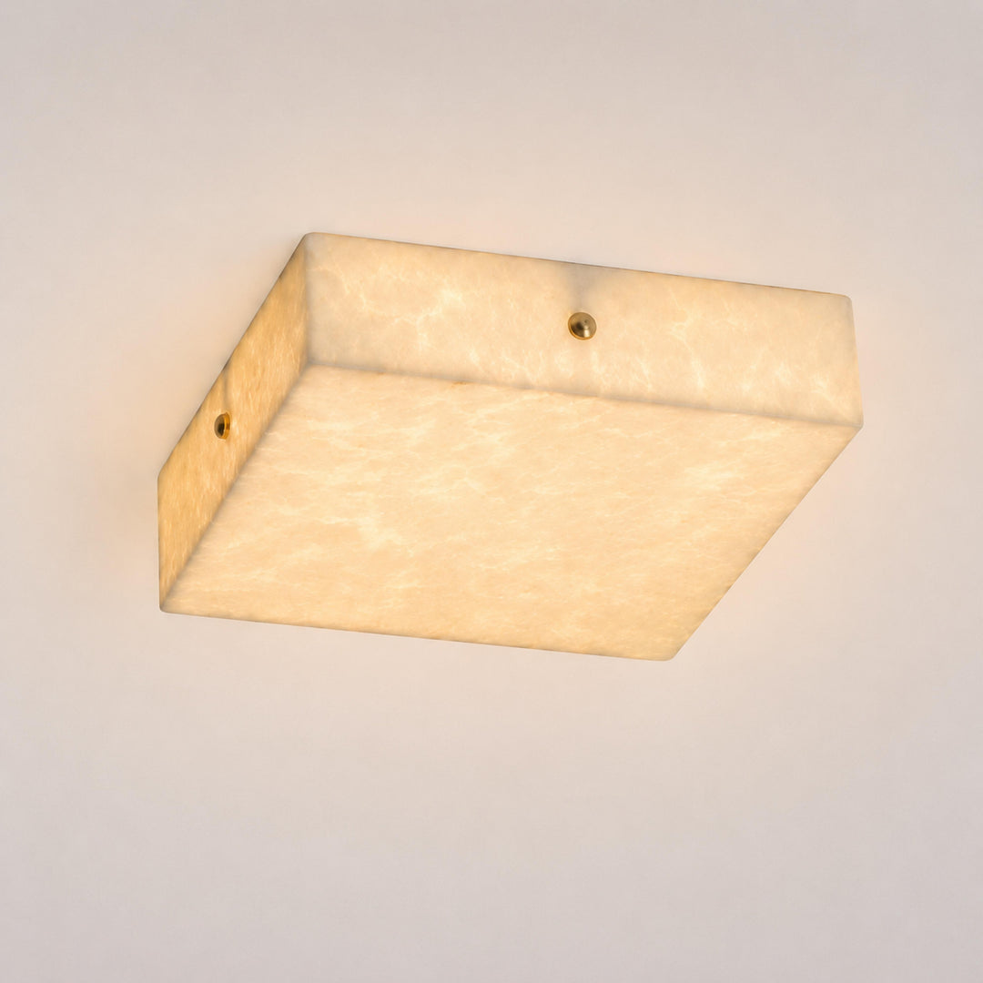 Modern Square Alabaster LED Flush Mount Ceiling Light