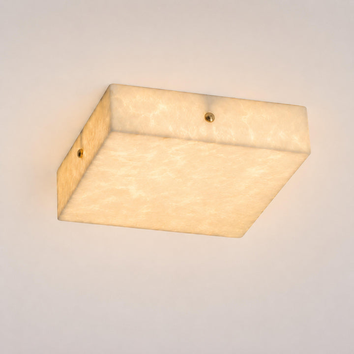Modern Square Alabaster LED Flush Mount Ceiling Light