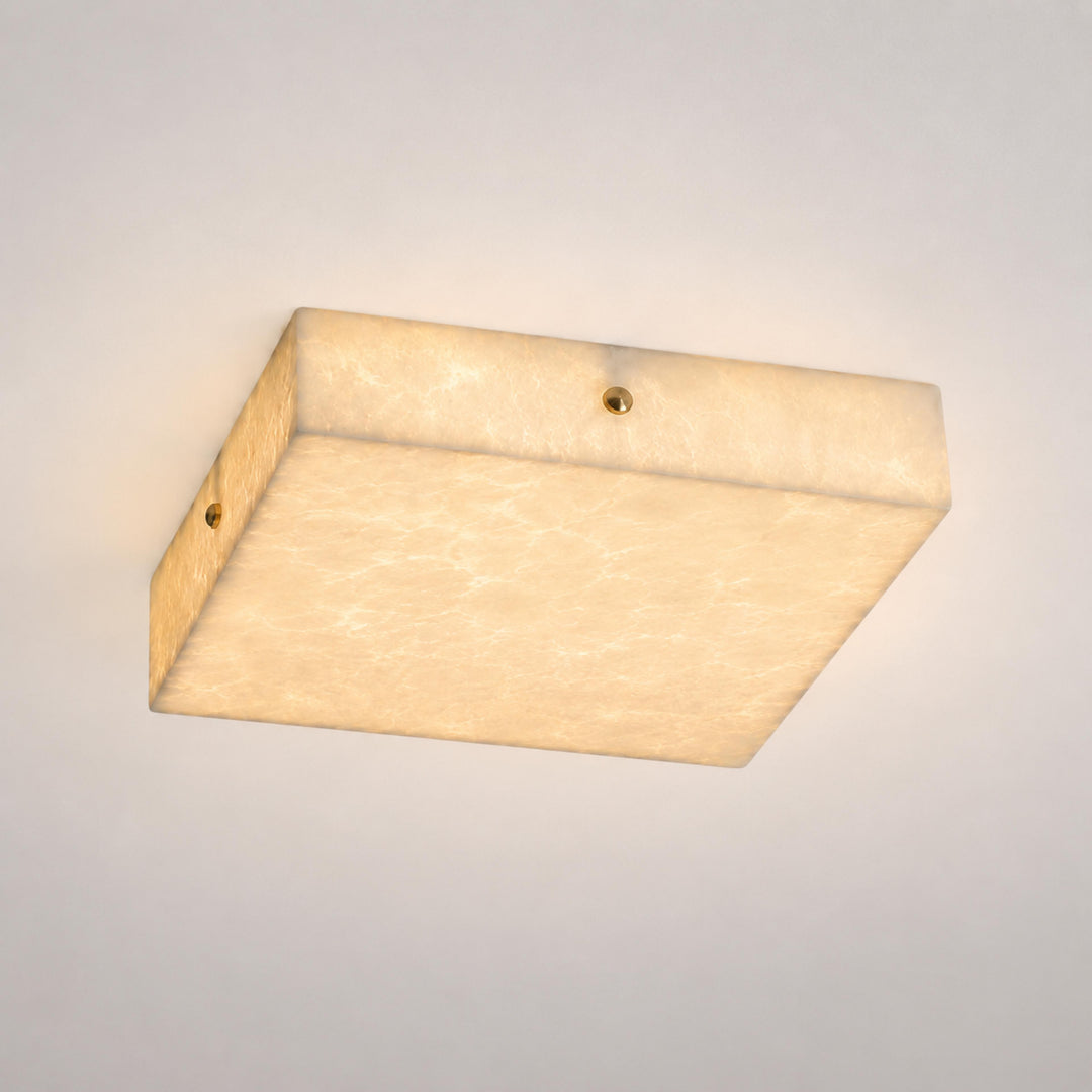 Modern Square Alabaster LED Flush Mount Ceiling Light