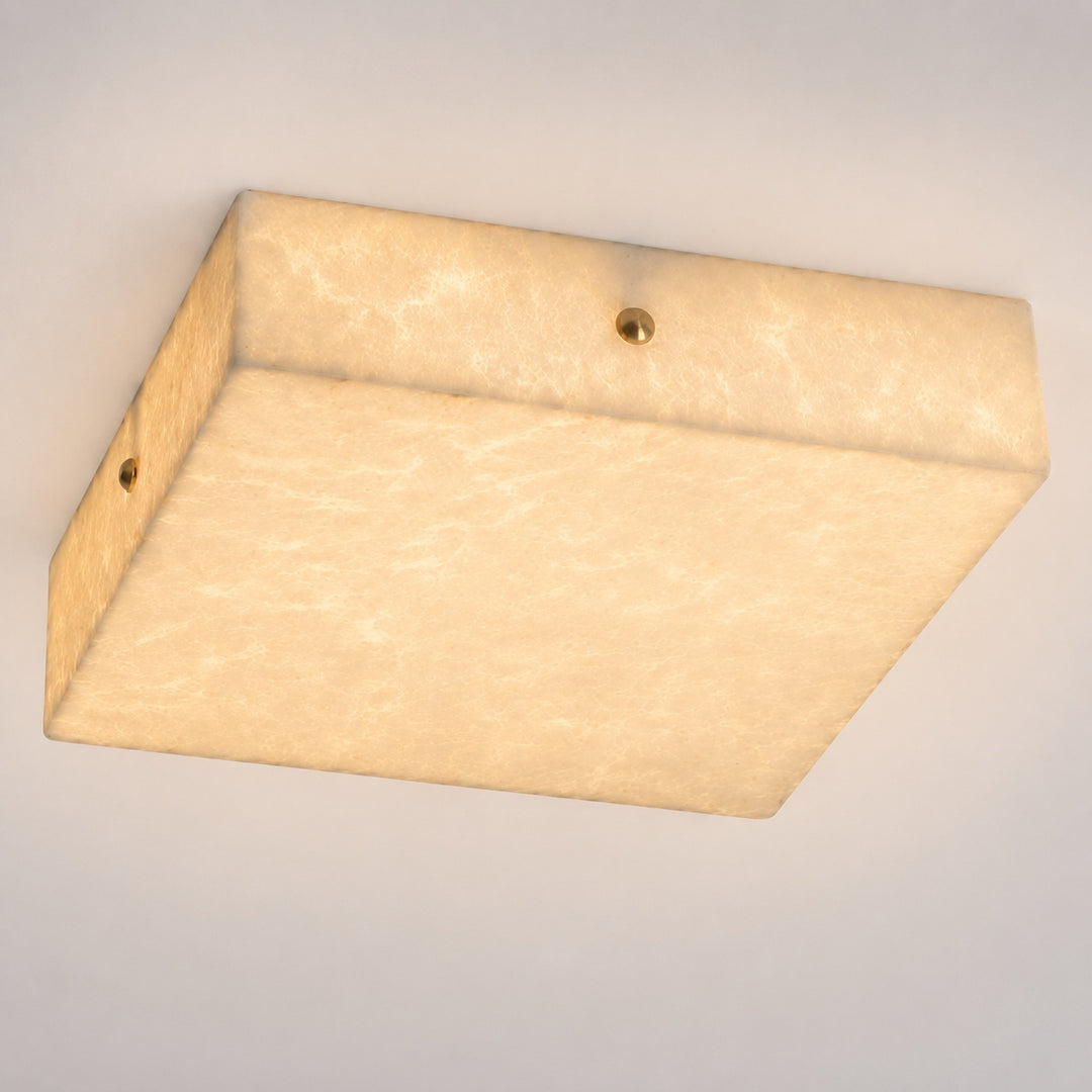 Modern Square Alabaster LED Flush Mount Ceiling Light
