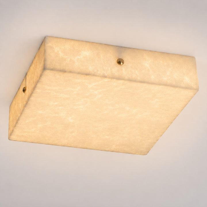 Modern Square Alabaster LED Flush Mount Ceiling Light