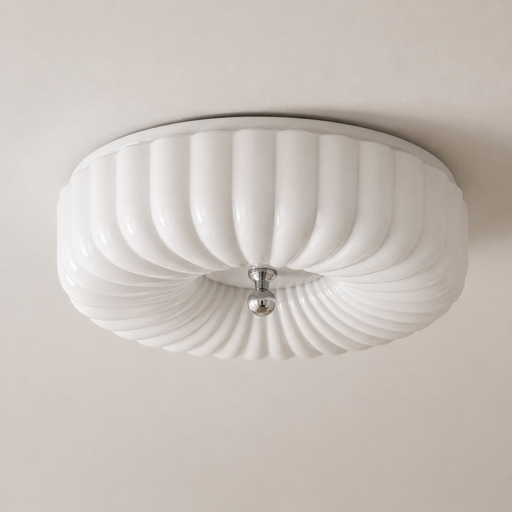 Modern Rippled Glass LED Flush Mount Ceiling Light