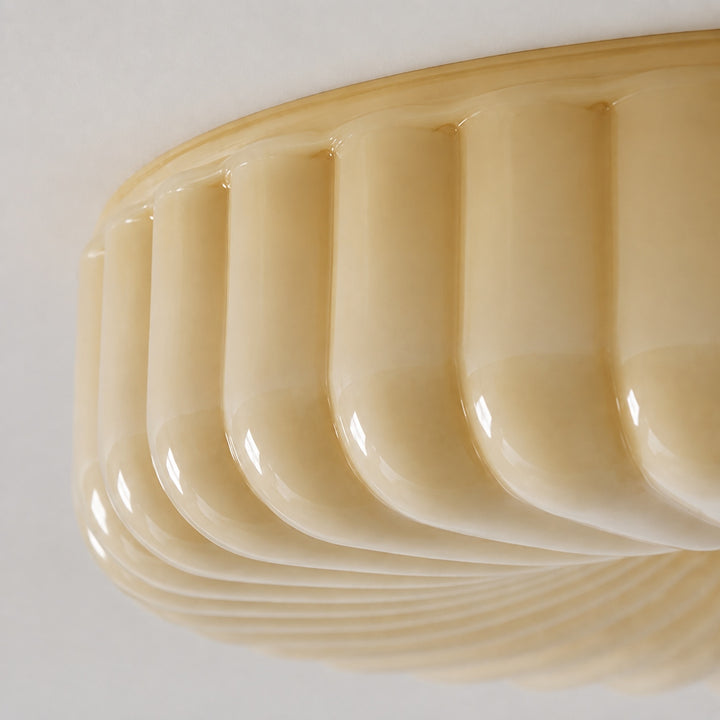 Modern Rippled Glass LED Flush Mount Ceiling Light