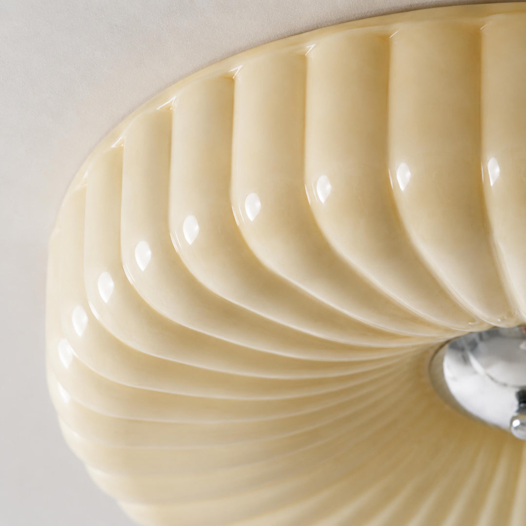 Modern Rippled Glass LED Flush Mount Ceiling Light